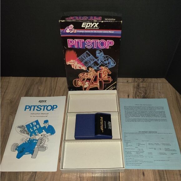 Pit Stop Epyx Computer Game For Commodore 64 In Original Box - Picture 5 of 9